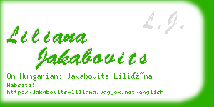 liliana jakabovits business card